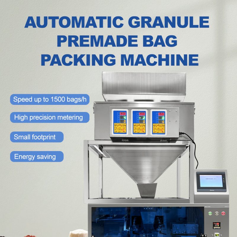 stroj na plnění předpřipravených sáčků